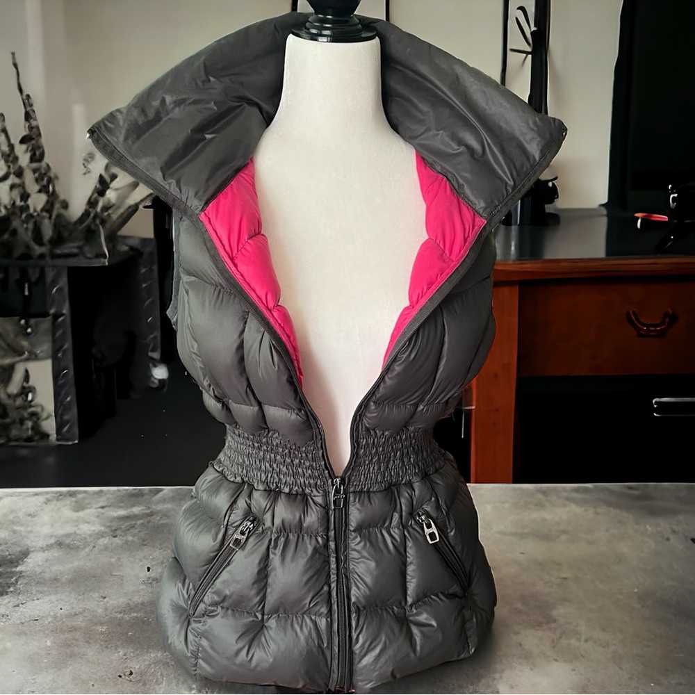 💖 Miss Sixty Ultralight Puffer Vest – Gray & Pink 💖